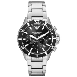 Relógio Emporio Armani Diver Masculino Crono Aço