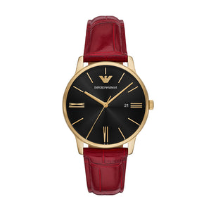 Relógio Emporio Armani Minimalist Masculino Análogo Couro