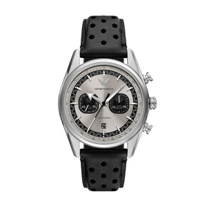 Relógio Emporio Armani Racer Masculino Crono Couro
