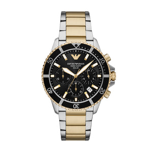 Relógio Emporio Armani World Exp Masculino Solar/Crono Aço