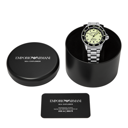 Relógio Emporio Armani Sea Explorer Masculino Automático Aço