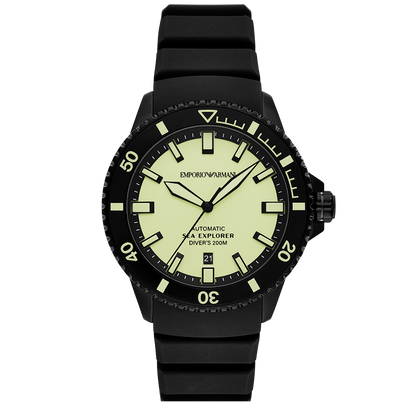Relógio Emporio Armani Sea Exp Masculino Automático Silicone
