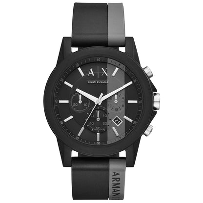 Relógio Ax-Armani Exchange Outerbanks Masculino Crono Silicone