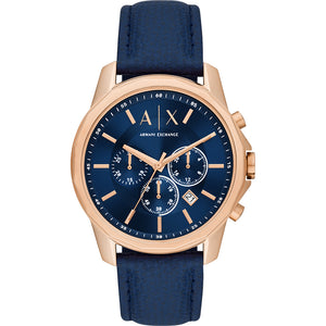 Relógio Ax-Armani Exchange Banks Masculino Crono Couro