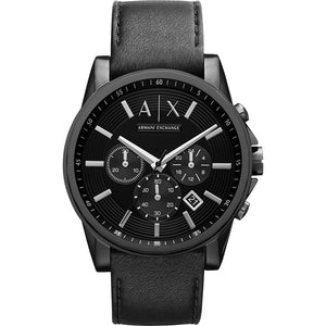 Relógio Ax-Armani Exchange Outerbanks Masculino Crono Couro