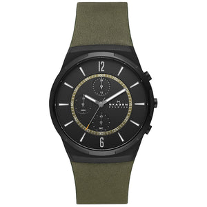 Relógio Skagen Melbye Masculino Crono Couro