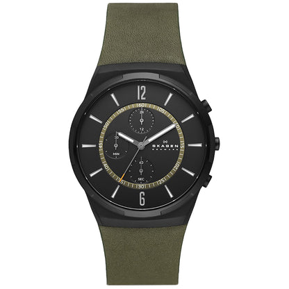 Relógio Skagen Melbye Masculino Crono Couro
