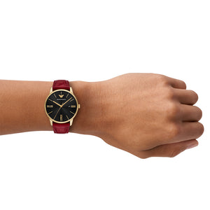 Relógio Emporio Armani Minimalist Masculino Análogo Couro