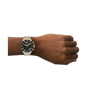 Relógio Emporio Armani World Exp Masculino Solar/Crono Aço