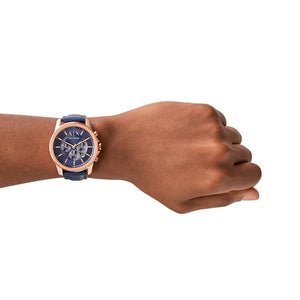 Relógio Ax-Armani Exchange Banks Masculino Crono Couro