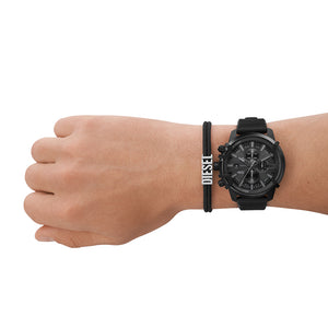 Relógio Diesel Griffed Masculino Crono Silicone