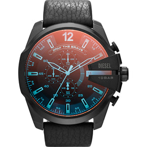 Relógio Diesel Mega Chief Masculino Crono Couro
