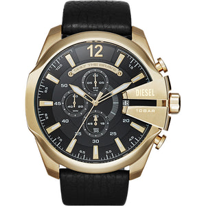 Relógio Diesel Mega Chief Masculino Crono Couro
