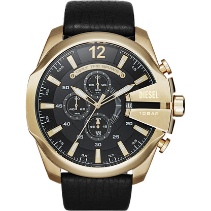 Relógio Diesel Mega Chief Masculino Crono Couro