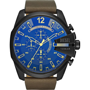 Relógio Diesel Mega Chief Masculino Crono Couro