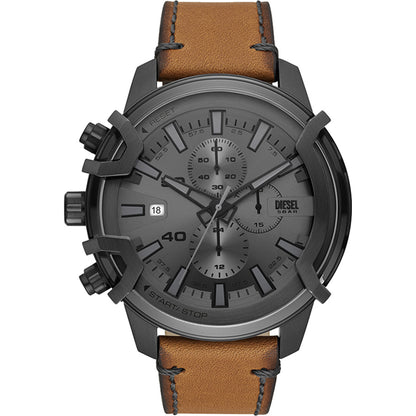 Relógio Diesel Griffed Masculino Crono Couro