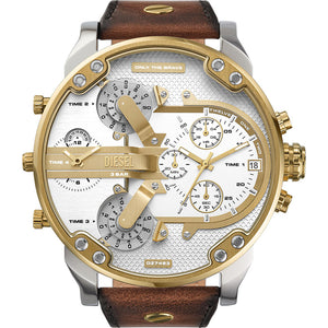 Relógio Diesel Mr. Daddy Masculino Crono Couro