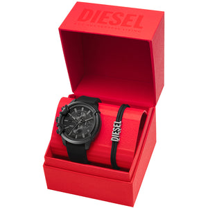 Relógio Diesel Griffed Masculino Crono Silicone