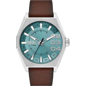 Relógio Diesel Scraper Masculino Análogo Couro