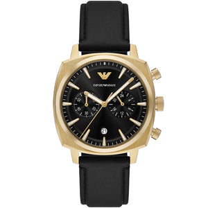 Relógio Emporio Armani Carlo Masculino Crono Couro